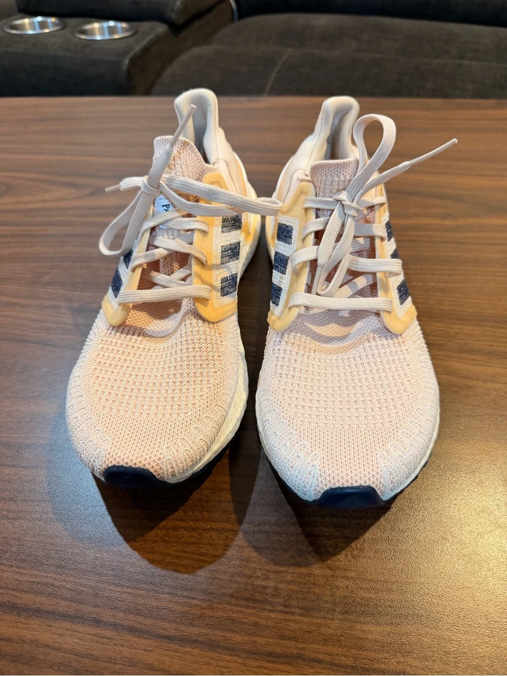 adidas Ultraboost Parley Sneakers in Pale Pink with Navy Stripes